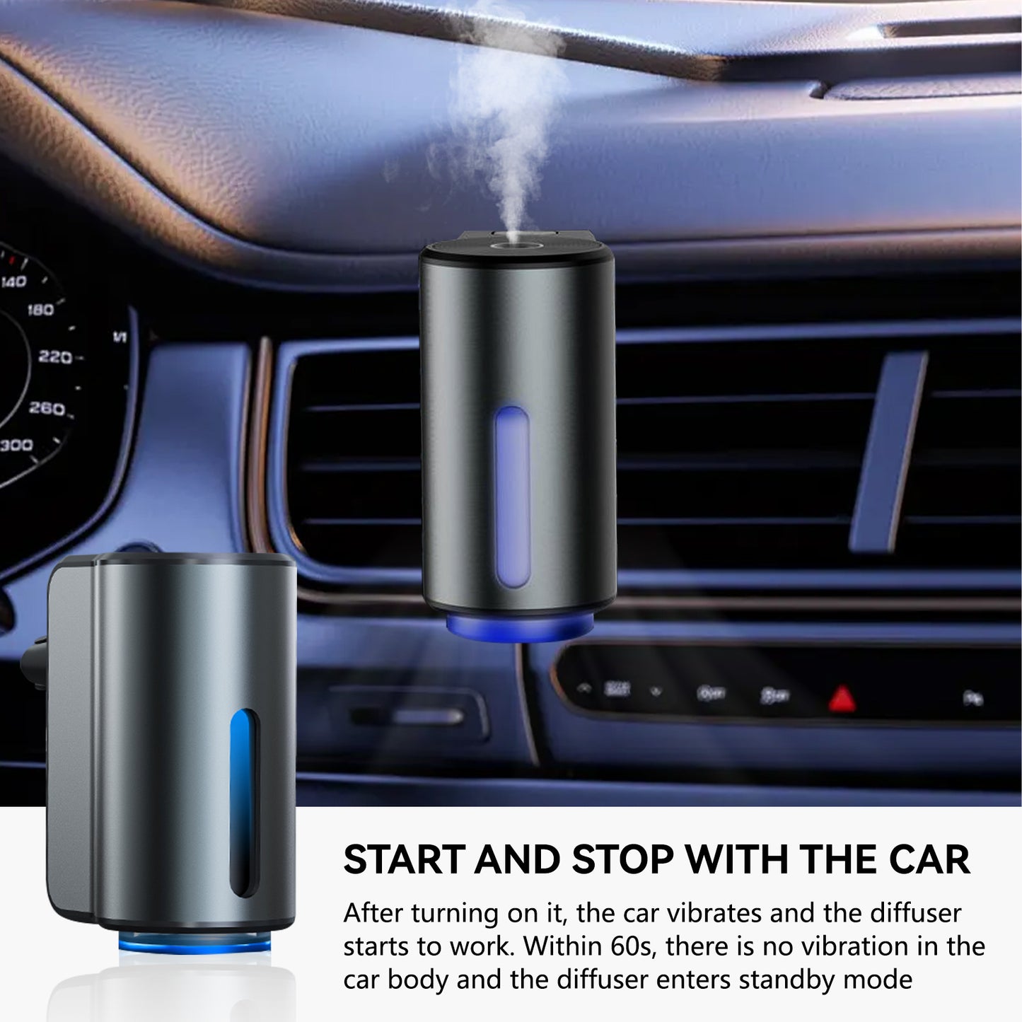 Car Air Fresheners -3x10ML Natural French Perfume Lasts 45 Days, Portable Waterless Car Diffuser Air Freshener Car Aromatherapy Diffuser, Adjust Concentration Scent