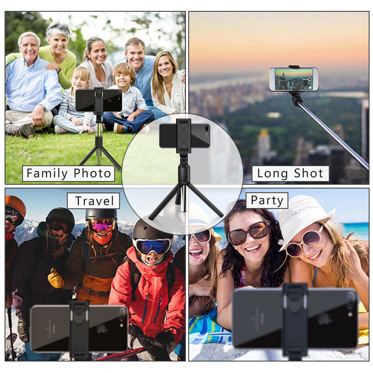 3-in-1 Universal Selfie Sick Tripod Stand For Cell Phone With Bluetooth Remote