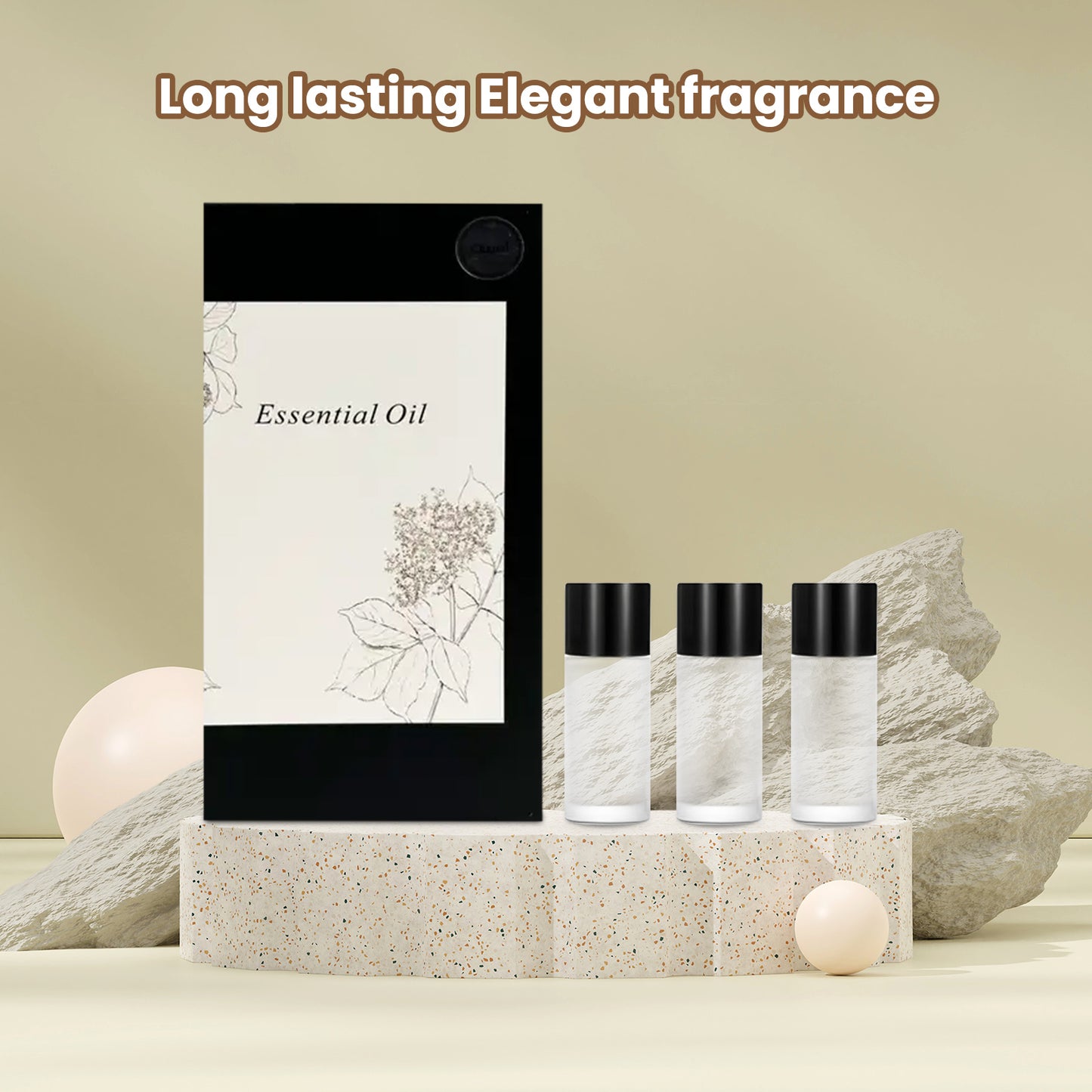 Car Air Fresheners -3x10ML Natural French Perfume Lasts 45 Days, Portable Waterless Car Diffuser Air Freshener Car Aromatherapy Diffuser, Adjust Concentration Scent